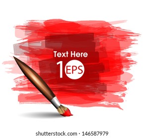 Paint brush with text frame eps10