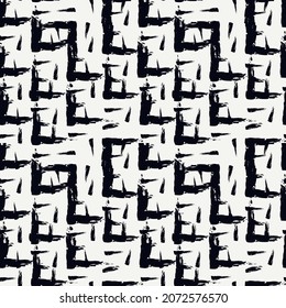 Paint brush texture. Brushstrokes smears motif print. Grunge style seamless pattern. Freehand design background. Trendy handdrawn ornament. Artistic hand drawn abstract wallpaper