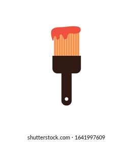 paint brush tool construction isolated flat style vector illustration design