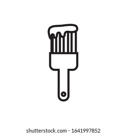 paint brush tool construction isolated line style vector illustration design