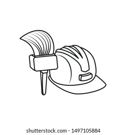 paint brush tool with helmet secure