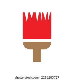 Paint brush tool icon design template isolated