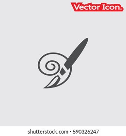 Paint brush Tool icon isolated sign symbol and flat style for app, web and digital design. Vector illustration.