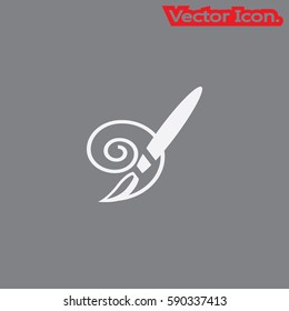 Paint brush Tool icon isolated sign symbol and flat style for app, web and digital design. Vector illustration.