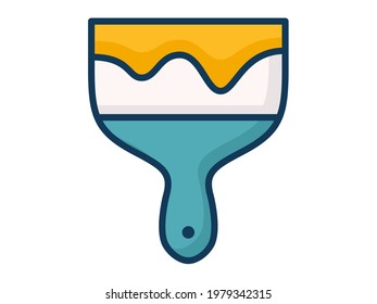 paint brush tool single isolated icon with filled line style