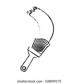 paint brush tool sketch style icon image vector illustration design 