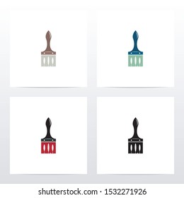 Paint Brush With Trees Logo Design