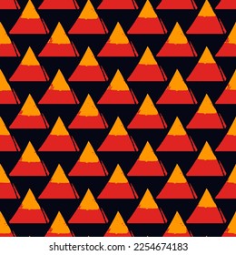 Paint brush triangles ornament. Seamless pattern. Hand drawn geometrical backdrop. Triangular shapes wallpaper. Geometric background. Ethnic motif. Tribal digital paper. Textile print. Vector art