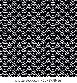 Paint brush triangles ornament. Seamless pattern. Hand drawn geometrical backdrop. Triangular shapes wallpaper. Geometric background. Ethnic motif. Tribal digital paper. Textile print. Chevrons vector