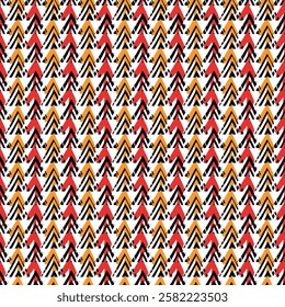 Paint brush triangles ornament. Seamless pattern. Hand drawn geometrical backdrop. Triangular shapes. Geometric background. Ethnic motif. Tribal digital paper. Textile print. Chevrons vector.