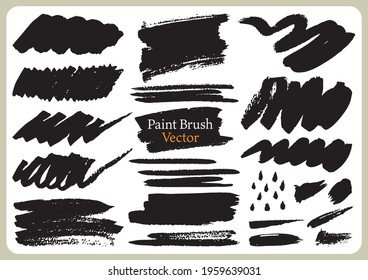 paint brush vector black ink