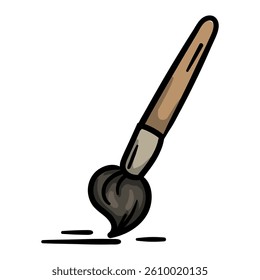 Paint brush. Vector hand drawn illustration isolated on white background for sticker, icon, print