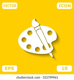 Paint with brush vector icon