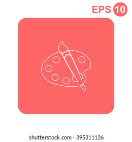 Paint with brush vector icon