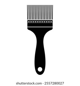 Paint brush vector icon. Art brush, painting tool symbol, creative art equipment. Black silhouette isolated on white background.