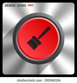 Paint brush. Vector icon. Flat design style