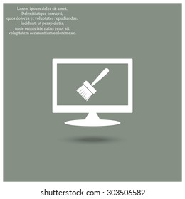 Paint brush. Vector icon. Flat design style