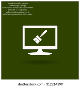 Paint brush. Vector icon. Flat design style