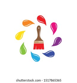 paint brush vector icon illustration design
