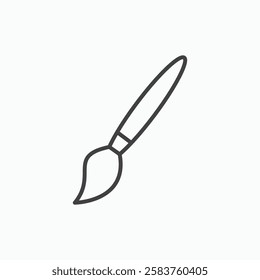 Paint brush vector icon isolated in black line