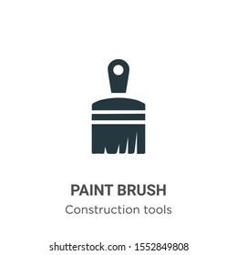 Paint brush vector icon on white background. Flat vector paint brush icon symbol sign from modern construction tools collection for mobile concept and web apps design.