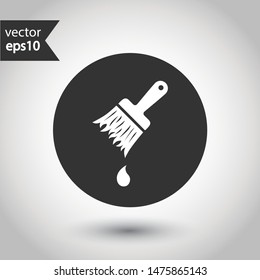 Paint brush vector icon. Paint brush sign. EPS 10. Round icon design.