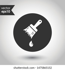 Paint brush vector icon. Paint brush sign. EPS 10. Round icon design.