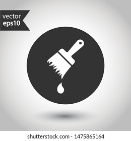 Paint brush vector icon. Paint brush sign. EPS 10. Round icon design.