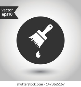 Paint brush vector icon. Paint brush sign. EPS 10. Round icon design.