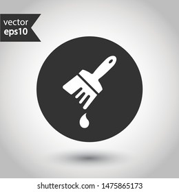 Paint brush vector icon. Paint brush sign. EPS 10. Round icon design.