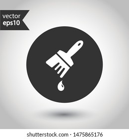 Paint brush vector icon. Paint brush sign. EPS 10. Round icon design.