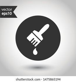 Paint brush vector icon. Paint brush sign. EPS 10. Round icon design.
