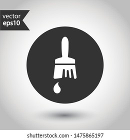 Paint brush vector icon. Paint brush sign. EPS 10. Round icon design.