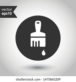 Paint brush vector icon. Paint brush sign. EPS 10. Round icon design.