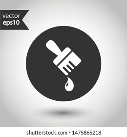 Paint brush vector icon. Paint brush sign. EPS 10. Round icon design.