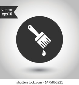 Paint brush vector icon. Paint brush sign. EPS 10. Round icon design.