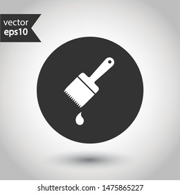 Paint brush vector icon. Paint brush sign. EPS 10. Round icon design.