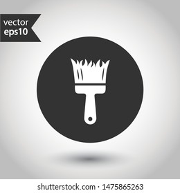 Paint brush vector icon. Paint brush sign. EPS 10. Round icon design.