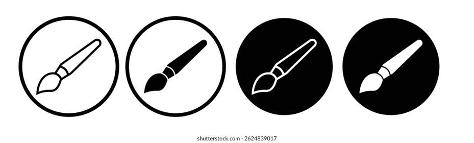 Paint brush vector icon symbol. Brush and Palette icons vector. Paint icon vector isolated on white background.