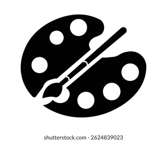 Paint brush vector icon symbol. Brush and Palette icons vector. Paint icon vector isolated on white background.