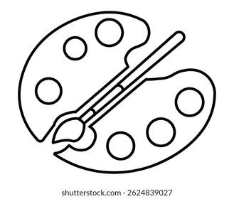 Icono de Vector de pincel de pintura. Vector de iconos de pincel y paleta. Icono de pintura Vector aislado sobre fondo blanco.