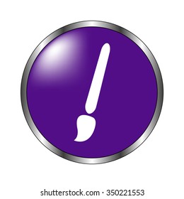 Paint brush - vector icon; violet button