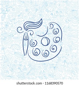 Paint and brush. Vector illustration
