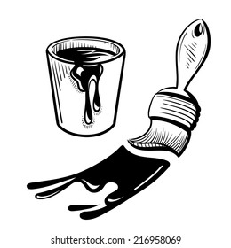 paint brush vector illustration