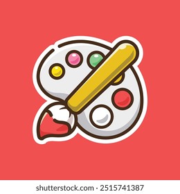 Ilustração do vetor do pincel. De volta ao conceito de ilustração escolar.