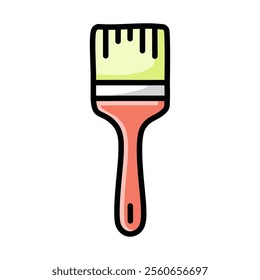 Paint brush vector illustration, filled design editable outline icon.