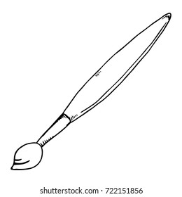 Paint brush. Vector illustration of a brush in paint. Hand drawn brush.