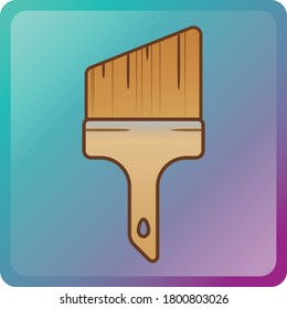 Dibujar ilustración vectorial de pincel. Icono de pincel. Dibujo plano. 