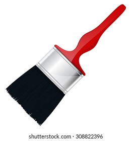 Paint Brush. Vector Illustration isolated on white background.