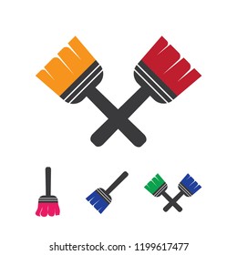 Paint Brush Vector Logo Design Template